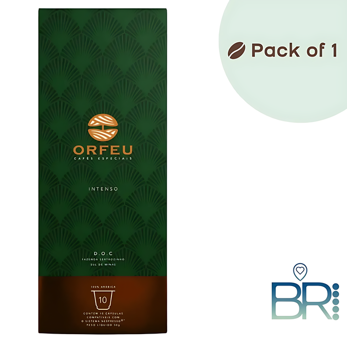 ORFEU Intense - 10 Capsules - Brazilian Coffee MKPBR - Brazilian Brands Worldwide