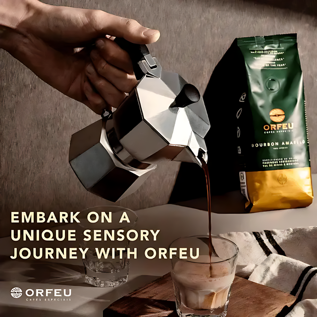 4 Packs ORFEU Special Coffee Yellow Bourbon - 100% Arabica Coffee - Medium-Light Roast - Ground Roasted - Aroma of Citrus Fruits - Accentuated Acidity - 250g / 8.8oz