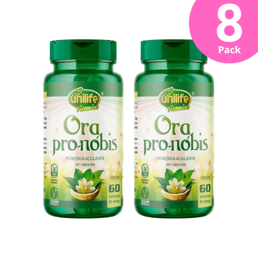 Ora Pro-Nóbis Kit - 2 Bottles (120 Capsules 450mg Each) of Pereskia Aculeata - Vegan-Friendly 