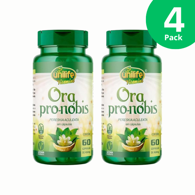 Ora Pro-Nóbis Kit - 2 Bottles (120 Capsules 450mg Each) of Pereskia Aculeata - Vegan-Friendly 