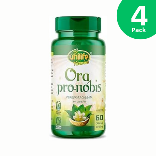 Ora Pro-Nóbis - 60 Capsules of Pereskia Aculeata - Vegan-Friendly - 450mg Each