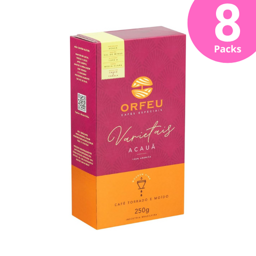 Orfeu Varietais Acauã Roasted and Ground Coffee, Medium-Light Roast, 250g (8.8 oz) - Notes of Clove and Cinnamon