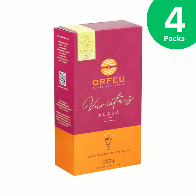 Orfeu Varietais Acauã Roasted and Ground Coffee, Medium-Light Roast, 250g (8.8 oz) - Notes of Clove and Cinnamon