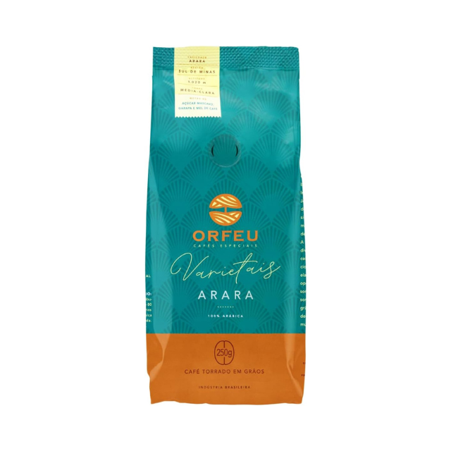  Orfeu Varietais Arara Whole Bean Coffee, Sul de Minas, 100% Arabica, Medium-Light Roast, 250g (8.8 oz)