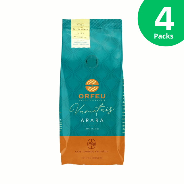  Orfeu Varietais Arara Whole Bean Coffee, Sul de Minas, 100% Arabica, Medium-Light Roast, 250g (8.8 oz)