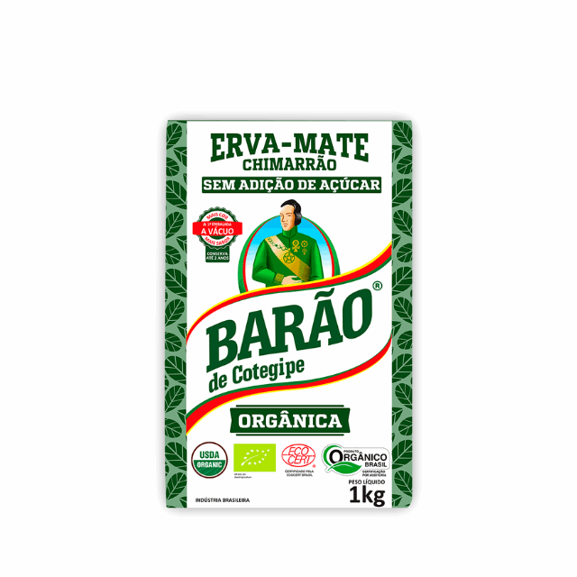 4-Pack Organic Yerba Mate Barão de Cotegipe - Vacuum-Sealed - 4 x 1kg (35.3 oz)