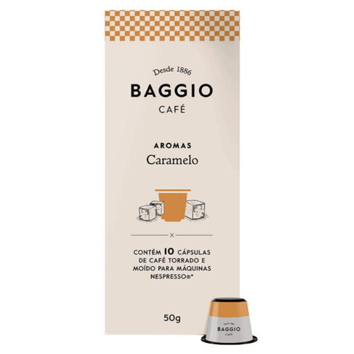 Pack of 5 BAGGIO Nespresso Capsules Aromas Caramelo - Box 10 Capsules (50 caps) MKPBR - Brazilian Brands Worldwide