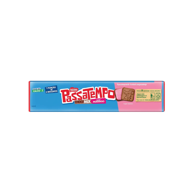 Passatempo® Choco Mix: Delightful Chocolate and Strawberry Cream-Filled Cookies - 130g (4,5oz)