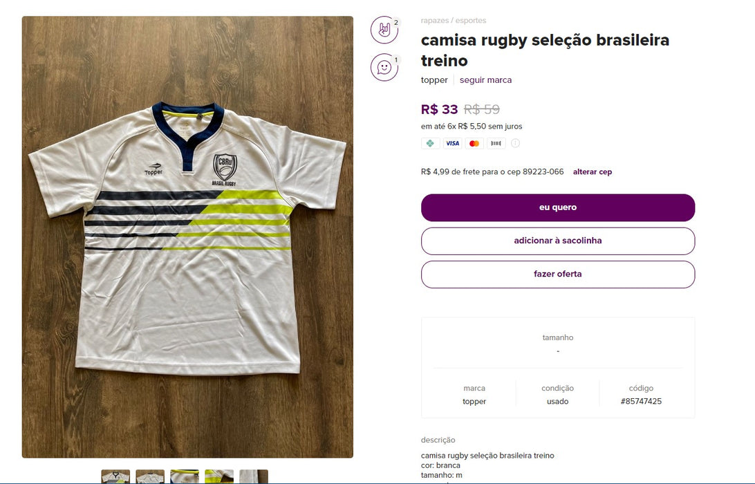 Personal Shopper | Buy from Brazil - Brazil Rugby Shirts - 6 items (DDP) MKPBR - Brazilian Brands Worldwide