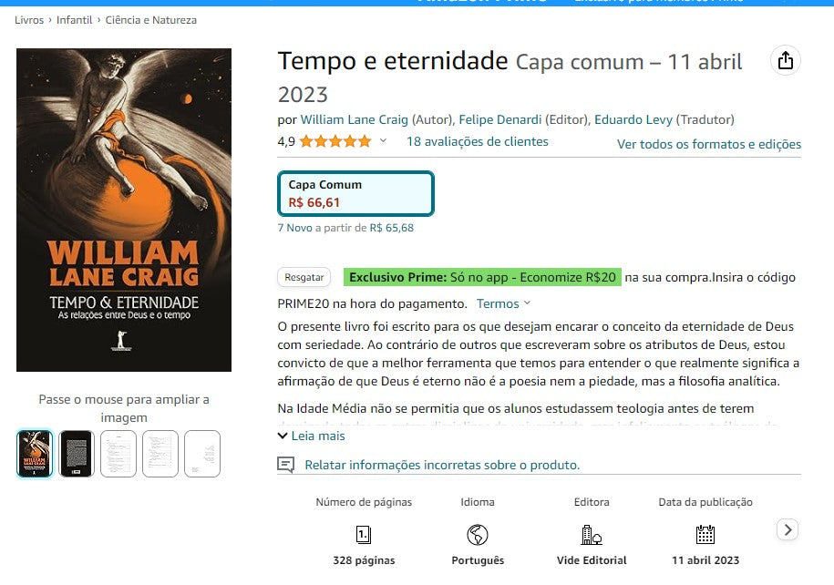 Personal Shopper | Buy from Brazil - Tempo e eternidade Capa comum – 1 item- (DDP) MKPBR - Brazilian Brands Worldwide