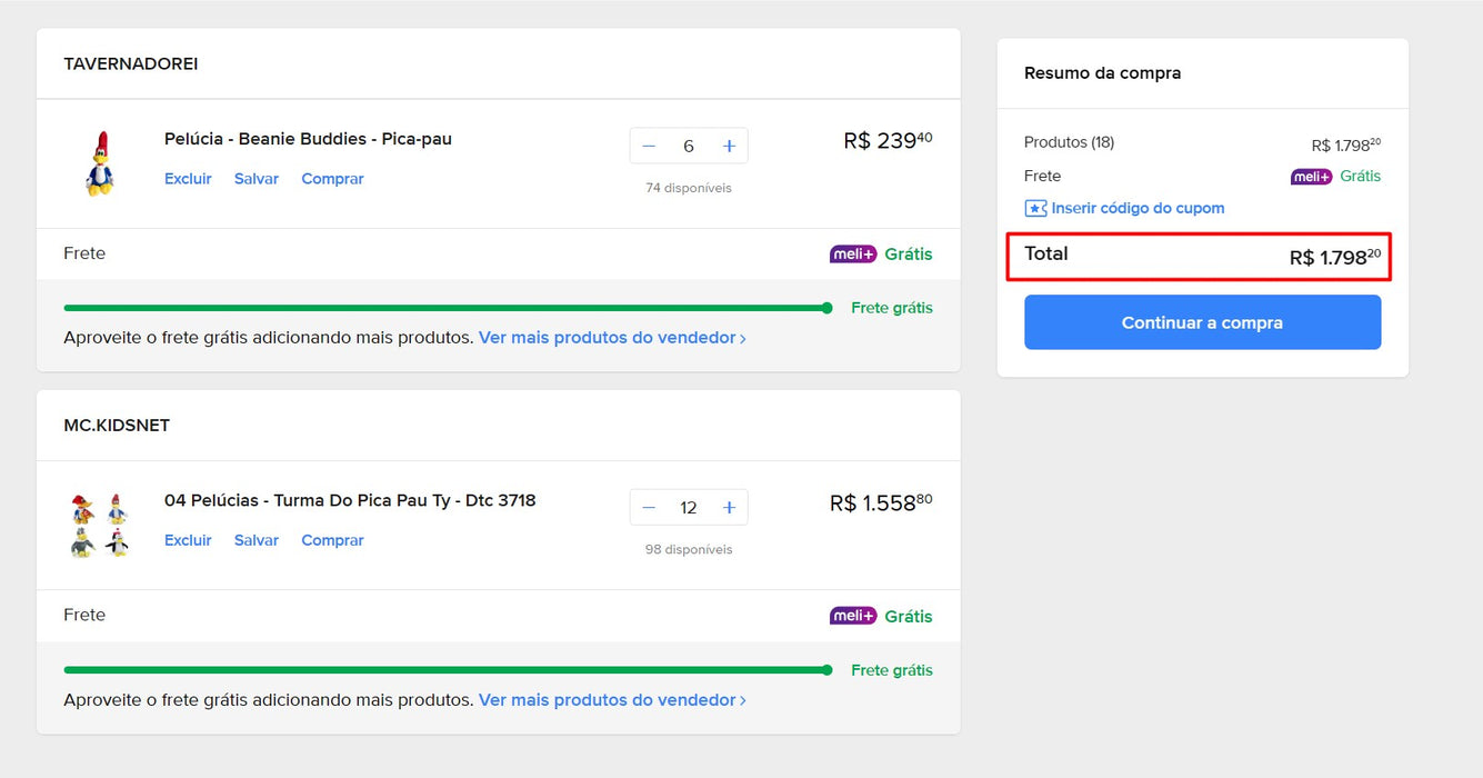 Personal Shopper | Buy from Brazil - kit Pelúcias - Turma Do Pica Pau Ty - 18 kits (DDP) MKPBR - Brazilian Brands Worldwide