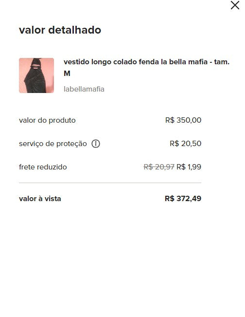 Personal Shopper | Buy from Brazil - vestido longo colado fenda la bella mafia - tam. M - 1 item (DDP) MKPBR - Brazilian Brands Worldwide
