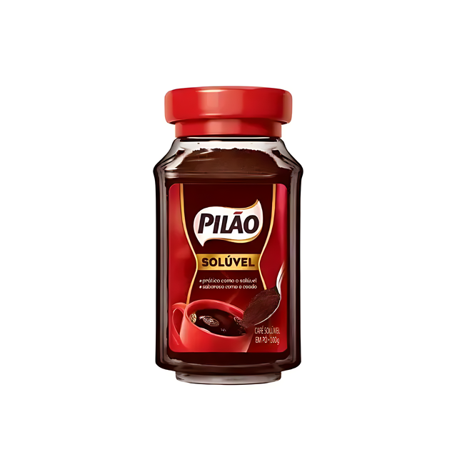 Pilão Soluble Instant Coffee Glass Jar 100g (3.53 oz) - Strong and Flavorful