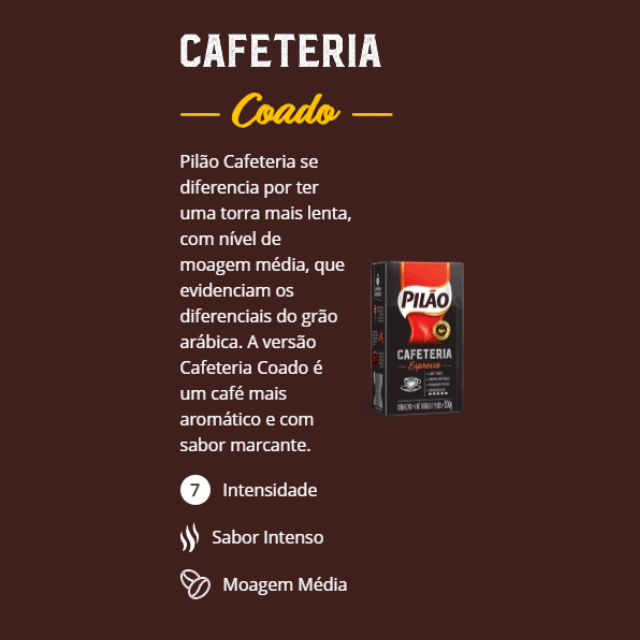 4-Pack Pilão Cafeteria Coado Ground Coffee - 4 x 500g (17.6 oz)