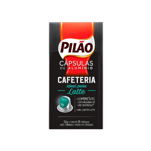 Paquete de 4 Cápsulas de Café Pilão Cafetería - Aluminio - 4 x 52g/1.83oz 10 cápsulas - Compatible con Nespresso®