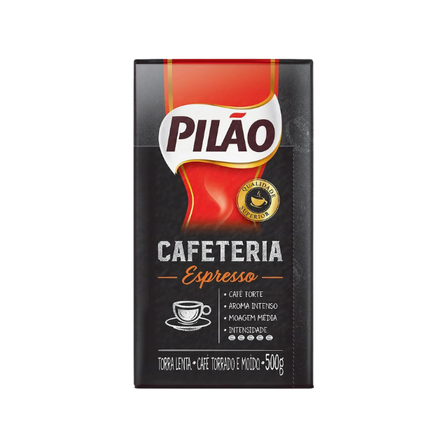 8 balení Pilão Cafeteria Espresso mletá káva – 8 x 500 g (17,6 oz)