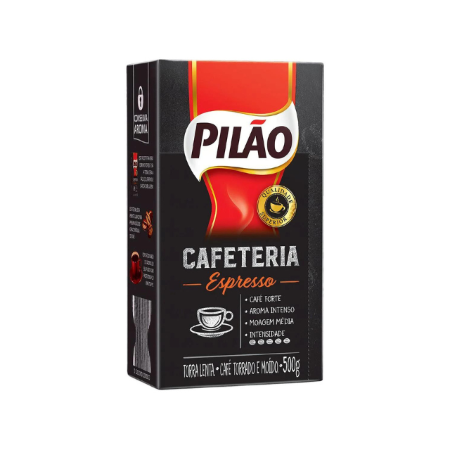 8 Packs Pilão Cafeteria Espresso Ground Coffee - 8 x 500g (17.6 oz)