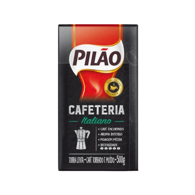 Pacote de 8 Pilão Cafeteria Italiano Café Moído - 8 x 500g (17,6 oz)