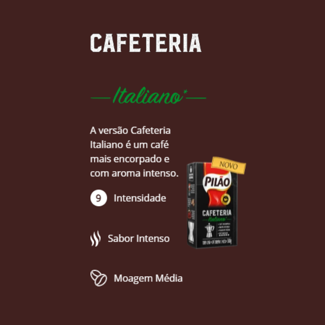 Café torréfié et moulu PILÃO Cafeteria Italiano - 500g