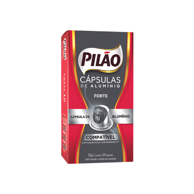 Cápsulas de Café Pilão Forte - Aluminio - 52g/1.83oz 10 cápsulas - Compatible Nespresso®