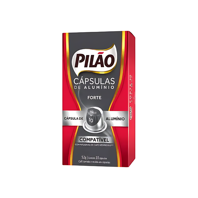 4-Pack Pilão Forte Coffee Capsules - Aluminum - 4 x 52g/1.83oz 10 caps - Nespresso® Compatible