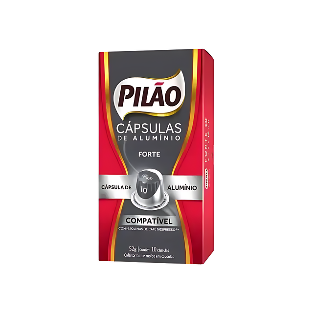 8-Pack Pilão Forte Coffee Capsules - Aluminum - 8 x 52g/1.83oz 10 caps - Nespresso® Compatible