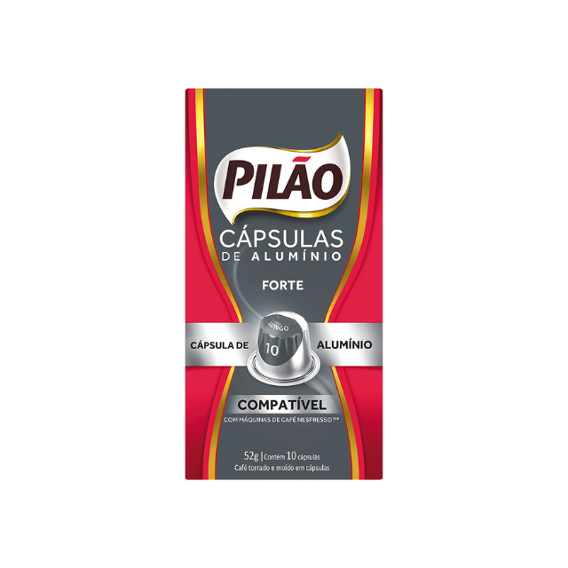 Paquete de 4 Cápsulas de Café Pilão Forte - Aluminio - 4 x 52g/1.83oz 10 cápsulas - Compatible con Nespresso®