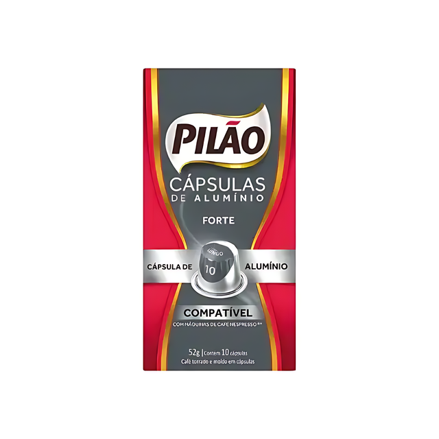 8-Pack Pilão Forte Coffee Capsules - Aluminum - 8 x 52g/1.83oz 10 caps - Nespresso® Compatible