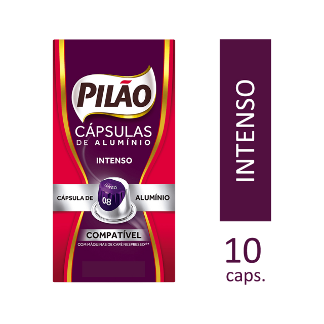 4 Packs Pilão Intense Coffee Capsules - Aluminum - 4 x 52g/1.83oz 10 caps - Nespresso® Compatible