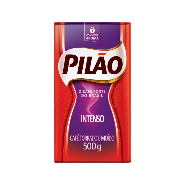 8 Packs Pilão Intense Ground Coffee, Vacuum Packed - 8 x 500g (17.6 oz)