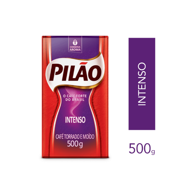 4-Pack Pilão Intense Ground Coffee, Vacuum Packed - 4 x 500g (17.6 oz)