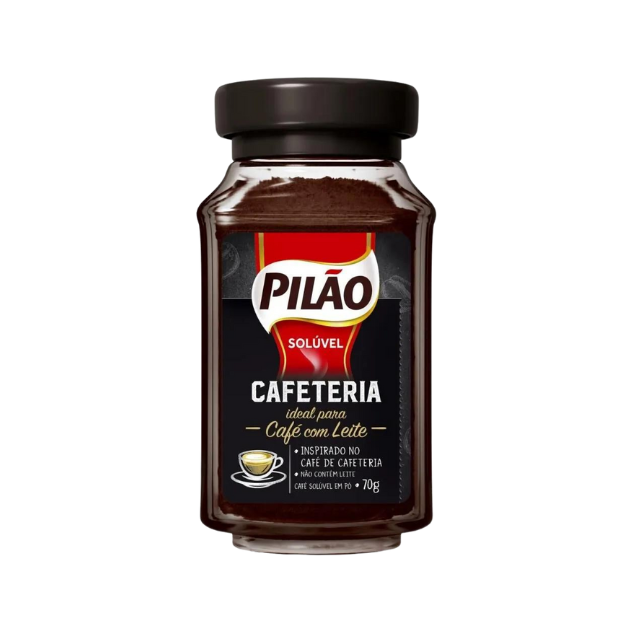 Frasco de vidro para café instantâneo solúvel Pilão com 4 unidades - 4 x 70g (2,47 oz)