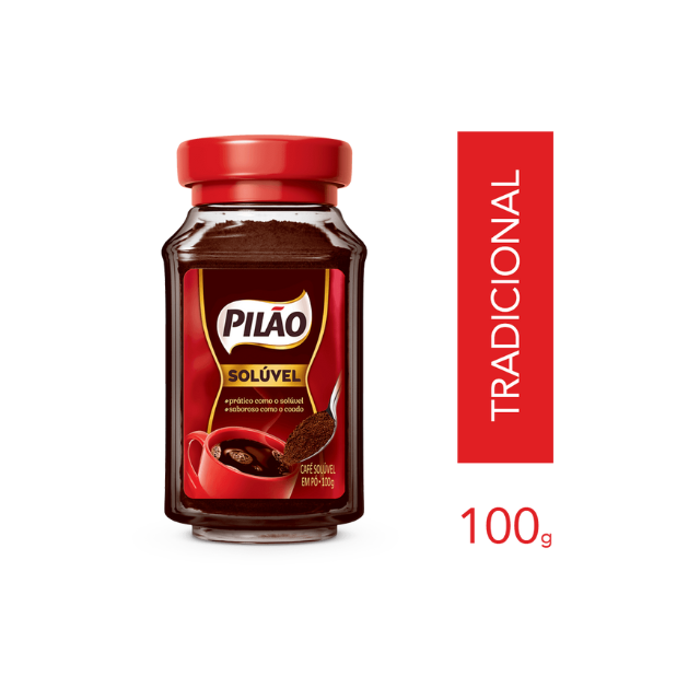 Pilão Soluble Instant Coffee Glass Jar 100g (3.53 oz) - Strong and Flavorful