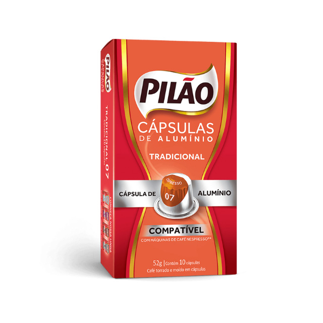 4 Packs Pilão Traditional Coffee Capsules - Aluminum - 4 x 52g/1.83oz 10 caps - Nespresso® Compatible