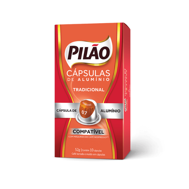 Confezione da 4 capsule di caffè tradizionale Pilão - Alluminio - 4 x 52g/1.83oz 10 capsule - Compatibili Nespresso®