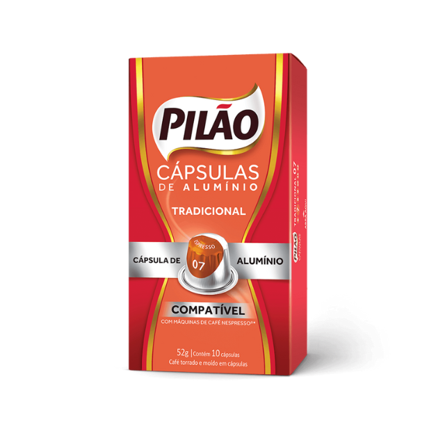 Pilão Traditional Coffee Capsules - Aluminum - 52g/1.83oz 10 caps - Nespresso® Compatible