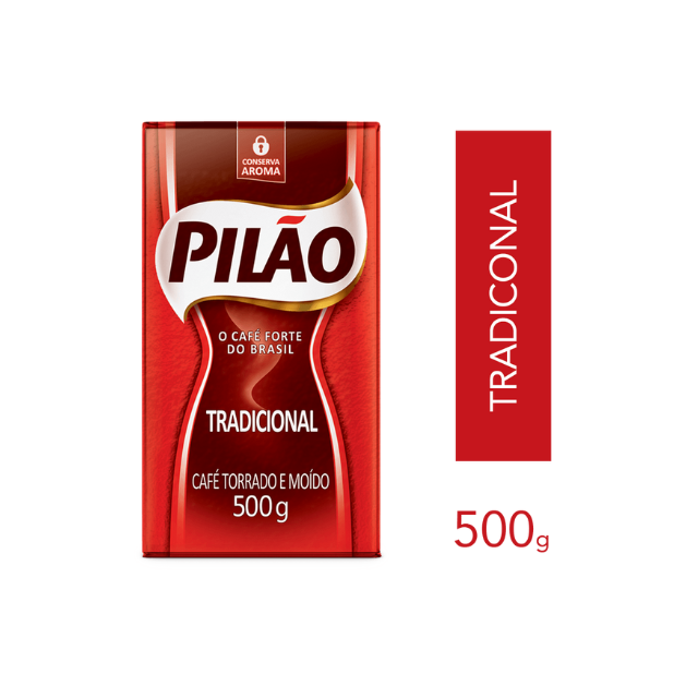 8-Pack Pilão Traditional Ground Coffee - 8 x 500g (17.6 oz)