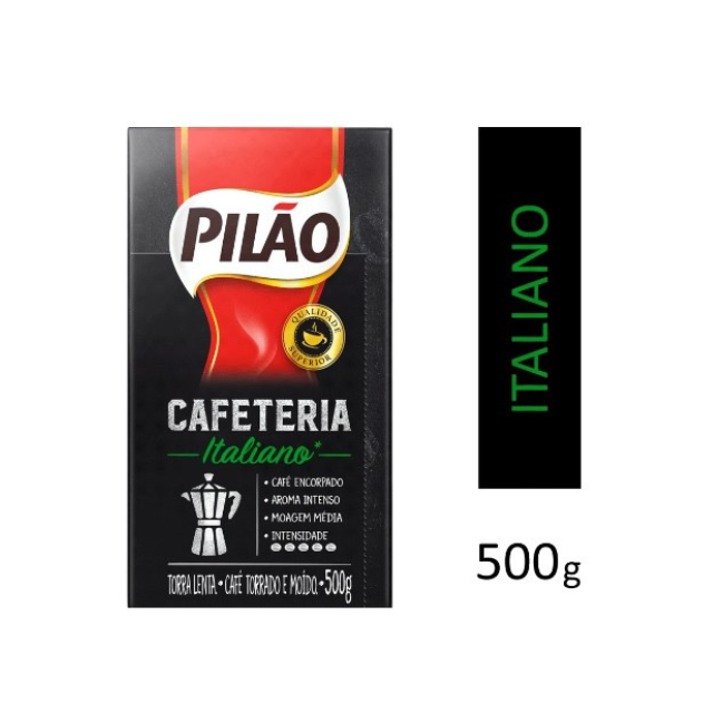 8 Packs Pilão Cafeteria Italiano Ground Coffee - 8 x 500g (17.6 oz)