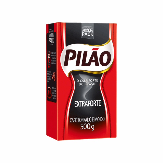 4 Packs Pilão Extra Forte/Strong Coffee – Ground & Roasted - 4 x 500g (17.6 oz) Vacuum Pack