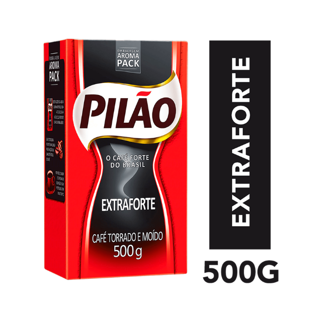 8 Packs Pilão Extra Forte/Strong Coffee – Ground & Roasted - 8 x 500g (17.6 oz) Vacuum Pack