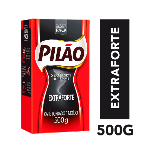 8er-Pack Pilão Extra Forte/Starkkaffee – gemahlen und geröstet – 8 x 500 g (17,6 oz) Vakuumverpackung