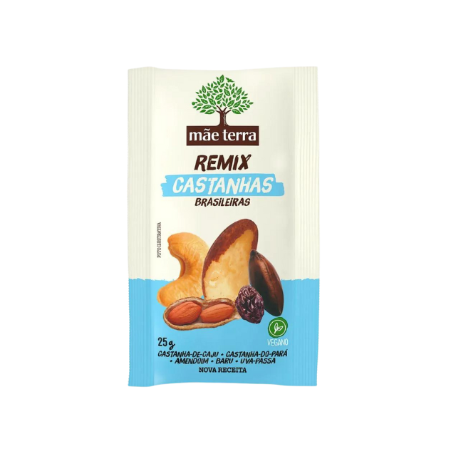 4 balení Pocket Mix ořechů 4 x 25 g (0,88 oz) Mãe Terra – Vegan