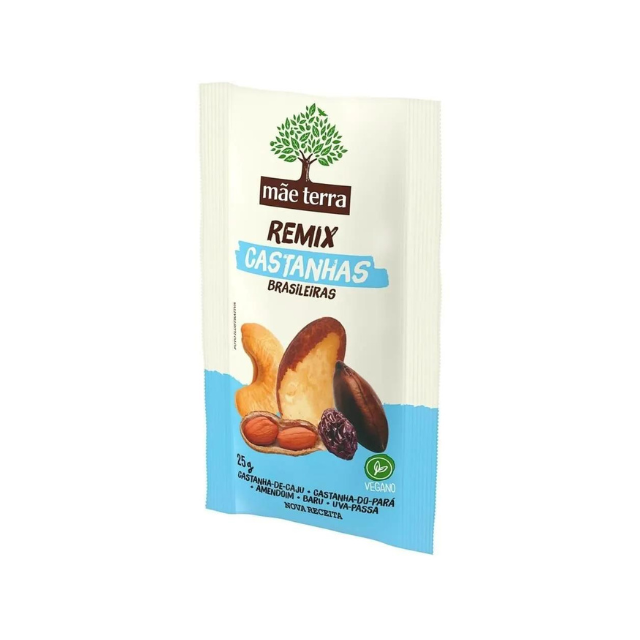 4 paquets de mélange de noix de poche 4 x 25 g (0,88 oz) Mãe Terra - Vegan