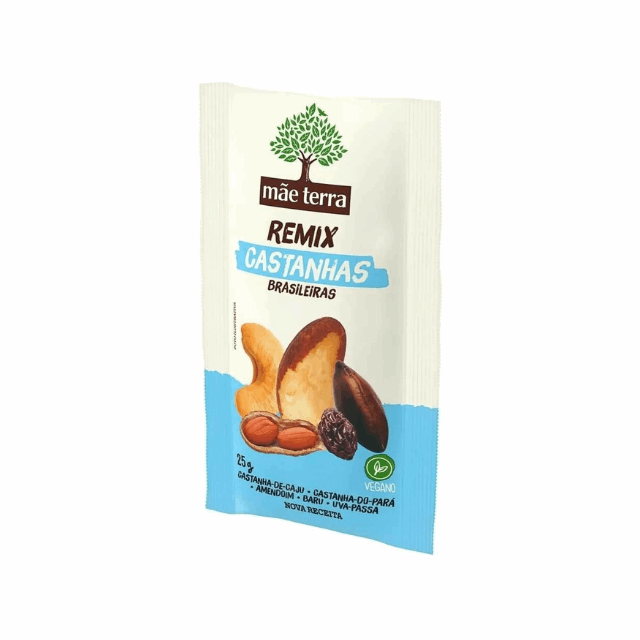 4-Pack Pocket Mix Nuts 4 x 25g (0.88 oz) Mãe Terra - Vegan