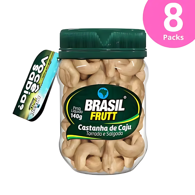 Lot de 8 noix de cajou grillées et salées - 8 x 140g (4.94 oz) - Brasil Frutt