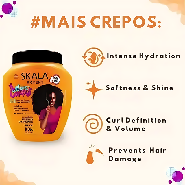 SKALA #MaisCrespos Super Curly Hair Treatment Cream – 35.27 oz (1000g) a Brazilian hair secret – Buy now at MKPBR.COM – Worldwide Shipping