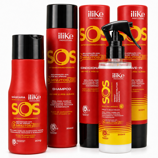 iLike Professional SOS Antiemborrachamento Reconstructing Kit – 5 Items – official product image 1 – Buy now at MKPBR.COM – Worldwide Shipping