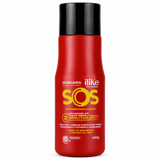 iLike Professional SOS Antiemborrachamento Reconstructing Hair Mask – 10.14 fl oz (300 ml) – official product image 1 – Buy now at MKPBR.COM – Worldwide Shipping