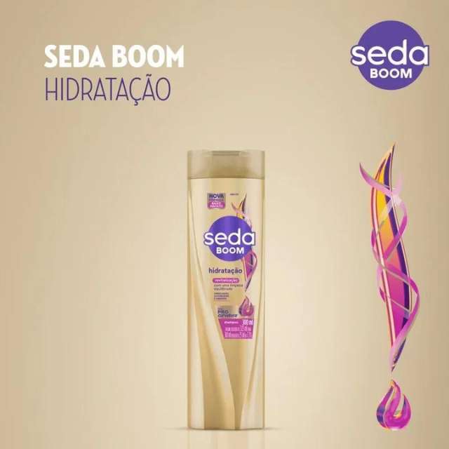 Seda Boom Hydration Shampoo - Low Sulfate Formula with Collagen & Macadamia Oil - 300ml / 10.14oz