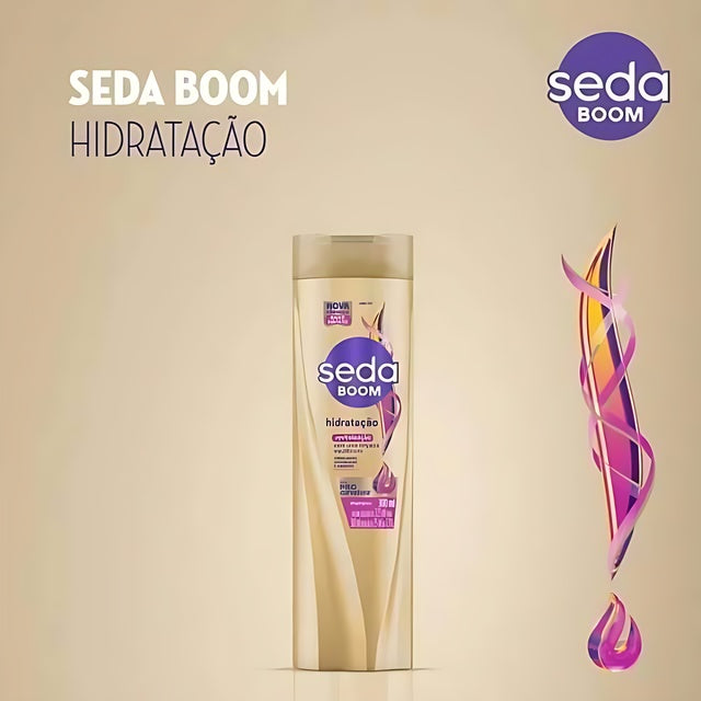 Seda Boom Hydration Shampoo - Low Sulfate Formula with Collagen & Macadamia Oil - 300ml / 10.14oz